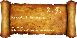 Kroutil Györgyi névjegykártya